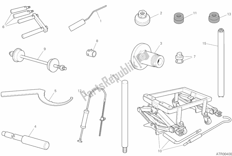 Todas las partes para Herramientas De Servicio De Taller (marco) de Ducati Diavel 1260 S USA 2019